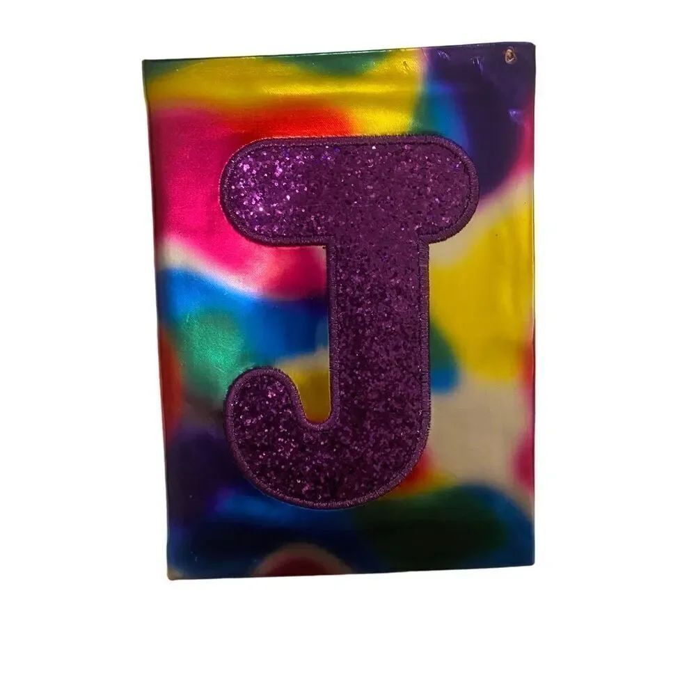 Flawed The Childrens Place Glitter J Tie Dye Journal Diary Notebook Planner